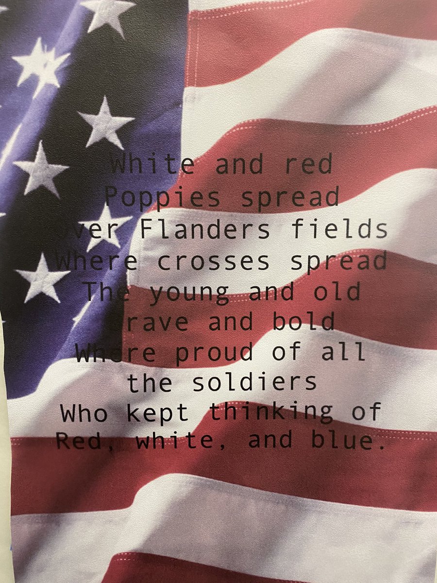 emason_pcalion's tweet photo. After hearing about Flanders Field, and the red poppy, Virginia Houston was inspired to write her own poem. #gsesms #gseslearns #VeteransDay2020 https://t.co/2aafPlIVzf