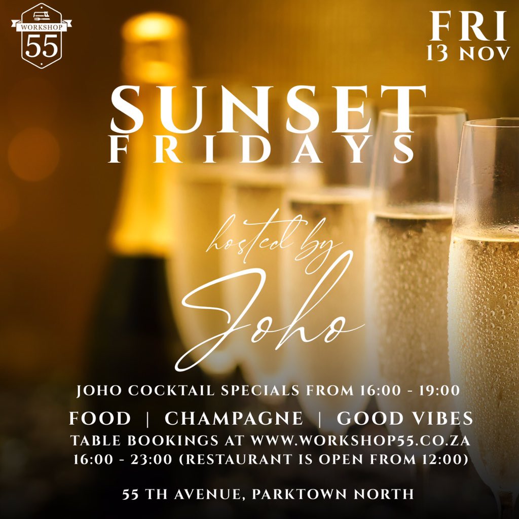 JohoGroup's tweet image. Friday afternoon plans? 

@JohoGroup x @workshop55bar got you covered!!

Good food, good drinks and we’ll bring the vibez! 🔥💫💃🏽