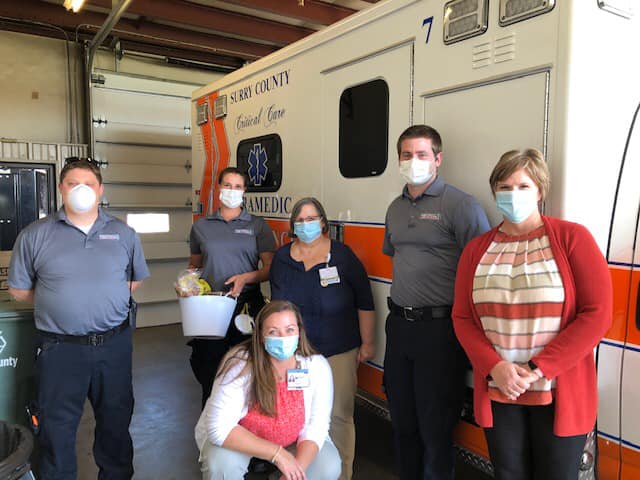 NovantHealth's tweet photo. Big shout out to our nurses Jennifer Underwood & Joy Brown from Forsyth Medical Center for stopping by @SurryCounty #EMS to deliver lunch and gift baskets for the crews on duty. We work closely with these teams to deliver #remarkablecare every day! https://t.co/GclFhvlx4V
