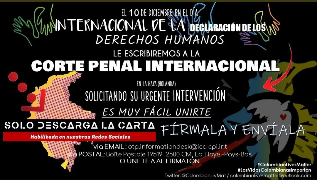 PincheRichy's tweet photo. @ColombianLivMat @IntlCrimCourt Hecho hay que ayudar 🙏🏽 ya lo envíe al correo como lo indicaron, se envía a alguien más ??? https://t.co/k9aJZ8SCTz
