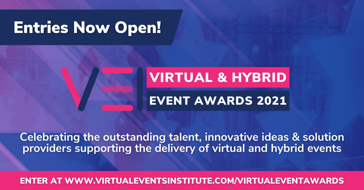 VEI Virtual &amp; Hybrid Event Awards: Now Open for Entries!

Are you an #eventprof with a fantastic, inspiring, &amp; potentially award-winning #Virtual or #Hybridevent story? Early bird entry ends 4th December, enter at bit.ly/35kJQKm

#events #eventindustry #expotalk
