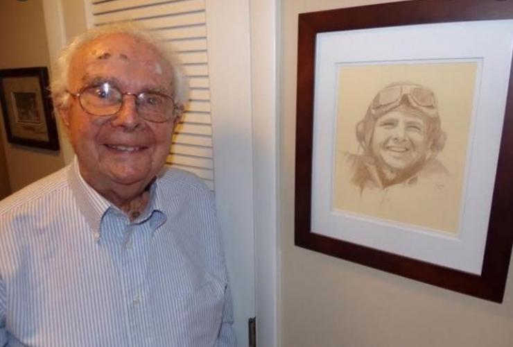 GeorgiaTech's tweet photo. Floyd Blair's pilot code name during WWII was "Ramblin' Wreck." He flew 100+ missions, including over Normandy, then worked as an electrical engineer, retiring at the age of 95.

This brave veteran and Tech graduate is celebrating 100 years this weekend.-- https://t.co/IEVQ6hLGOp https://t.co/L5MX00gNwB
