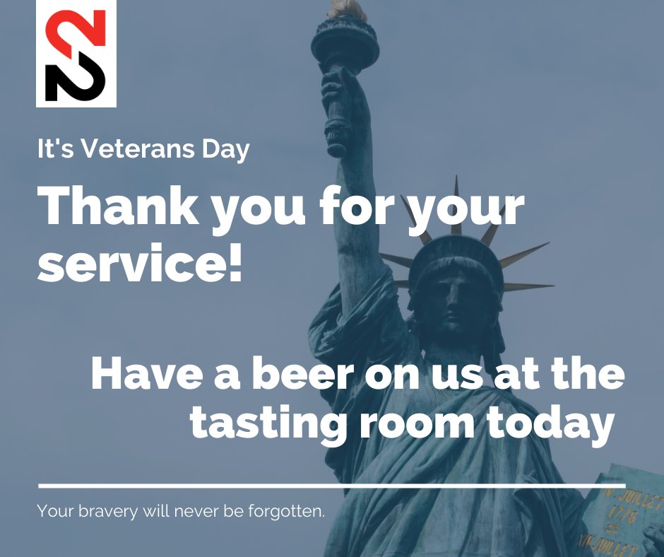 Thank you veterans for your service! All veterans get their first beer on us today at our tasting room. 

#secondselfbeer #craftbeer #veteransday #veterans #thankyou #military #veteran #america #usa #freedom