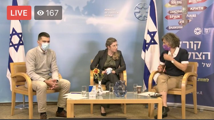 AlexandraBenAri's tweet photo. Watching Dana Benvenisti, @EmilBenNaftaly and @Dahlia_Neumann makes me want to start @IsraelMFA cadet course all over again. #mfacadets36 https://t.co/1hpPXp7PVq