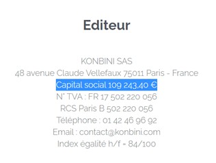 La 2n chose c’est cette nouvelle augmentation de capital de Konbini, qui passe de 109.243,40€ à 205.408€ le 28 septembre 2020 ( @KonbiniFr il faut mettre à jour le site mdr..) On peut supposer que certaines obligations souscrites en 2018 ont été converties mais sans en être sûr.