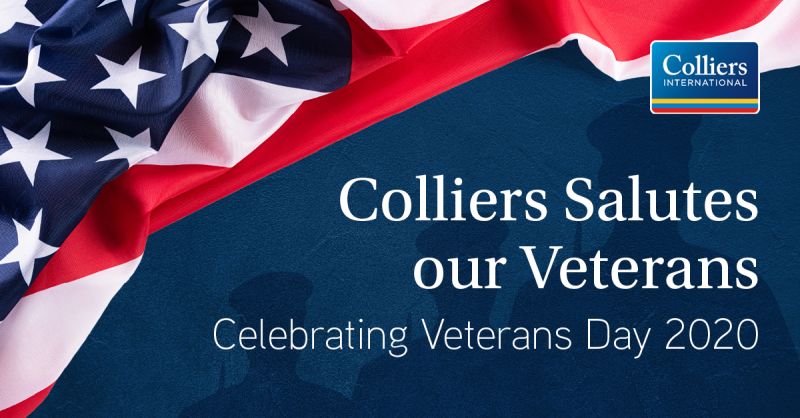 Today we salute the courageous men and women who have served or who are actively serving our country in the armed services, including many of our colleagues here at Colliers. 🇺🇸 #VeteransDay #ThankYouForYourService
#ThankAVeteran