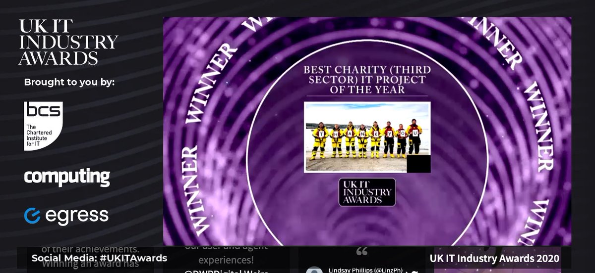 addelam's tweet photo. Congratulations to the RNLI team for winning the Best Charity IT Project of the Year 2020 #UKITawards https://t.co/W336oVFJIX
