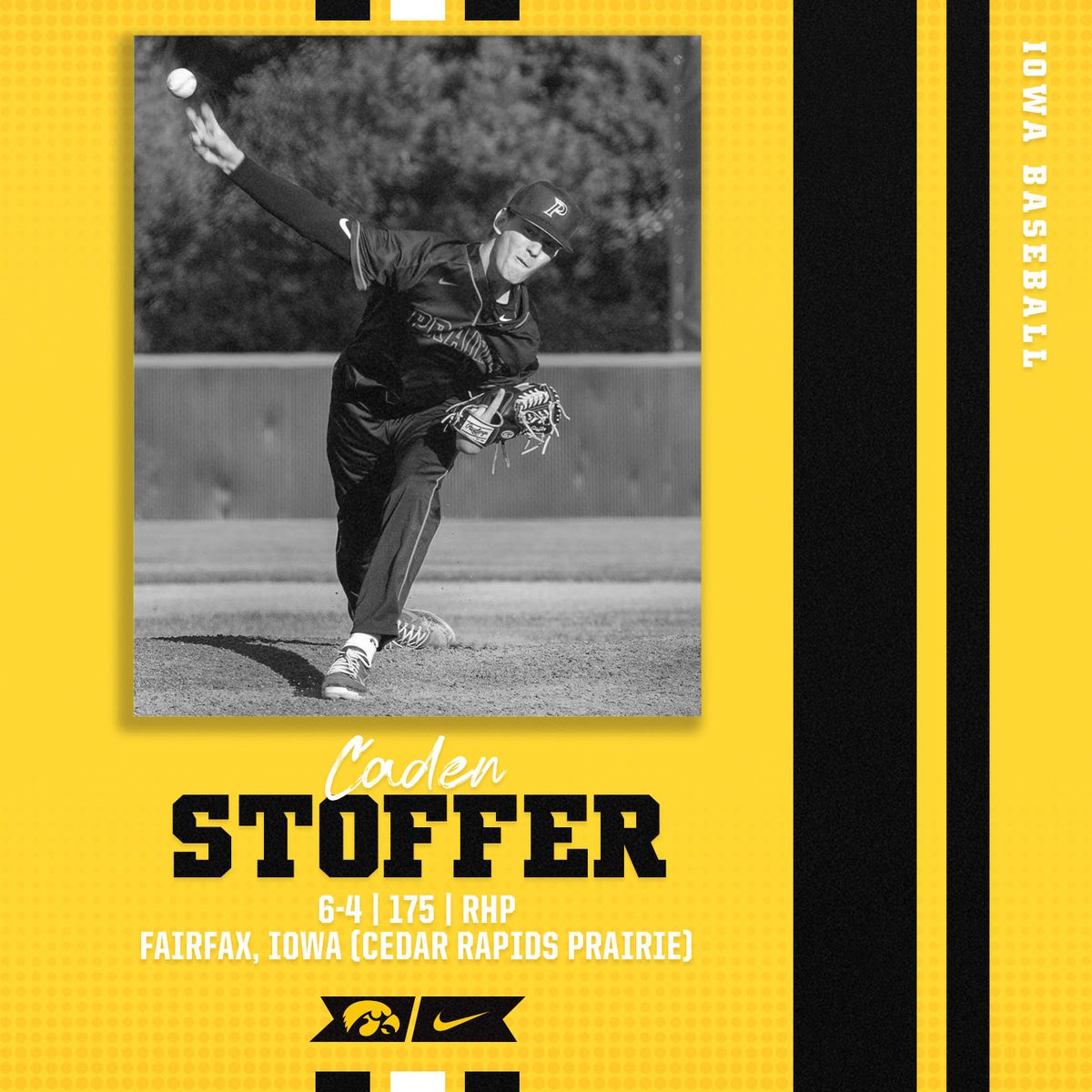 UIBaseball's tweet photo. A 6-foot-4 righty with a BIG upside!
    
Welcome to the #Hawkeyes @Cadenstoffer23! https://t.co/Z0asiwStet