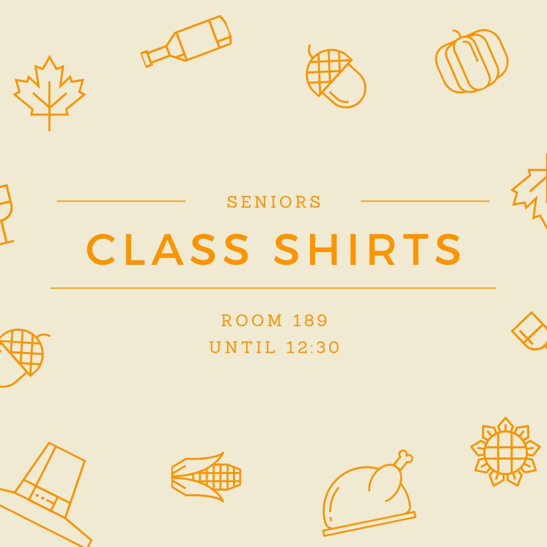 Seniors! Reminder to pick up your class shirts in room 189 until 12:30 if you purchased one!!
@MacArthur2021