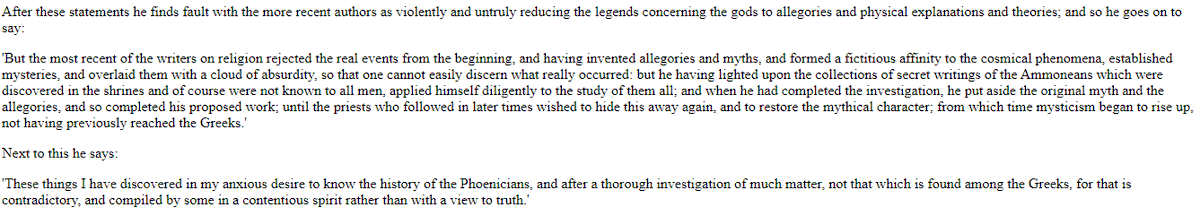 It is not to Porphyry's credit if he took this account for truth, in my opinion. I doubt the endorsement of Porphyry. He is made to say that Philo's Phoenician history originated from a Yahweh priest. The Jews didn't even exist as an entity in the Phoenician bronze age.