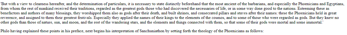 It is not to Porphyry's credit if he took this account for truth, in my opinion. I doubt the endorsement of Porphyry. He is made to say that Philo's Phoenician history originated from a Yahweh priest. The Jews didn't even exist as an entity in the Phoenician bronze age.