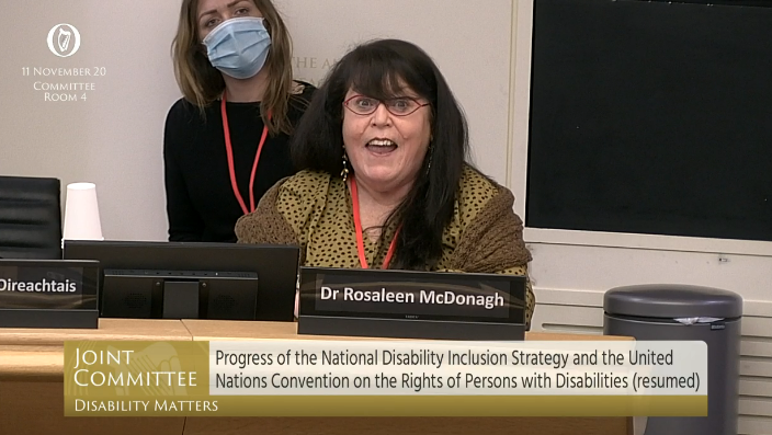 _IHREC's tweet image. Dr. Rosaleen McDonagh @paveebeoir addresses @OireachtasNews "people with disabilities are not just recipients of services, but are contributors to business, arts and culture" #DisabilityRights #CRPD

Commission Member Dr. McDonagh Chairs the @_IHREC Disability Advisory Committee