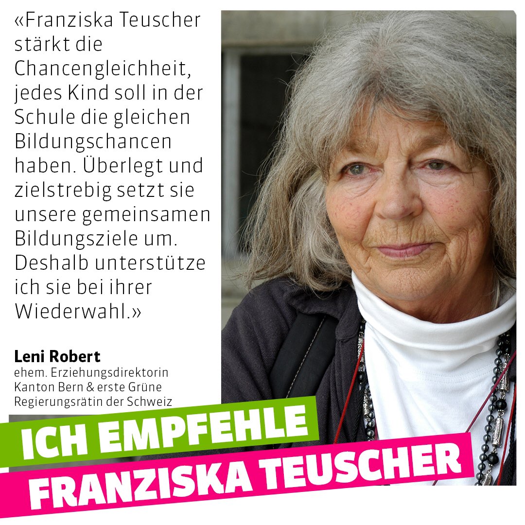 fteuscher's tweet photo. Ich schöpfte immer wieder Energie und Motivation aus meinen grossen Vorbildern: Leni Robert, Joy Matter, Therese Frösch. Und ich verspreche Leni, dass ich, wenn ich die Wiederwahl schaffe, das Angebot an Kitas, Tagesschulen und Ganztagesschulen weiter ausbauen werde
#teamteuscher https://t.co/rN9HECp2sd