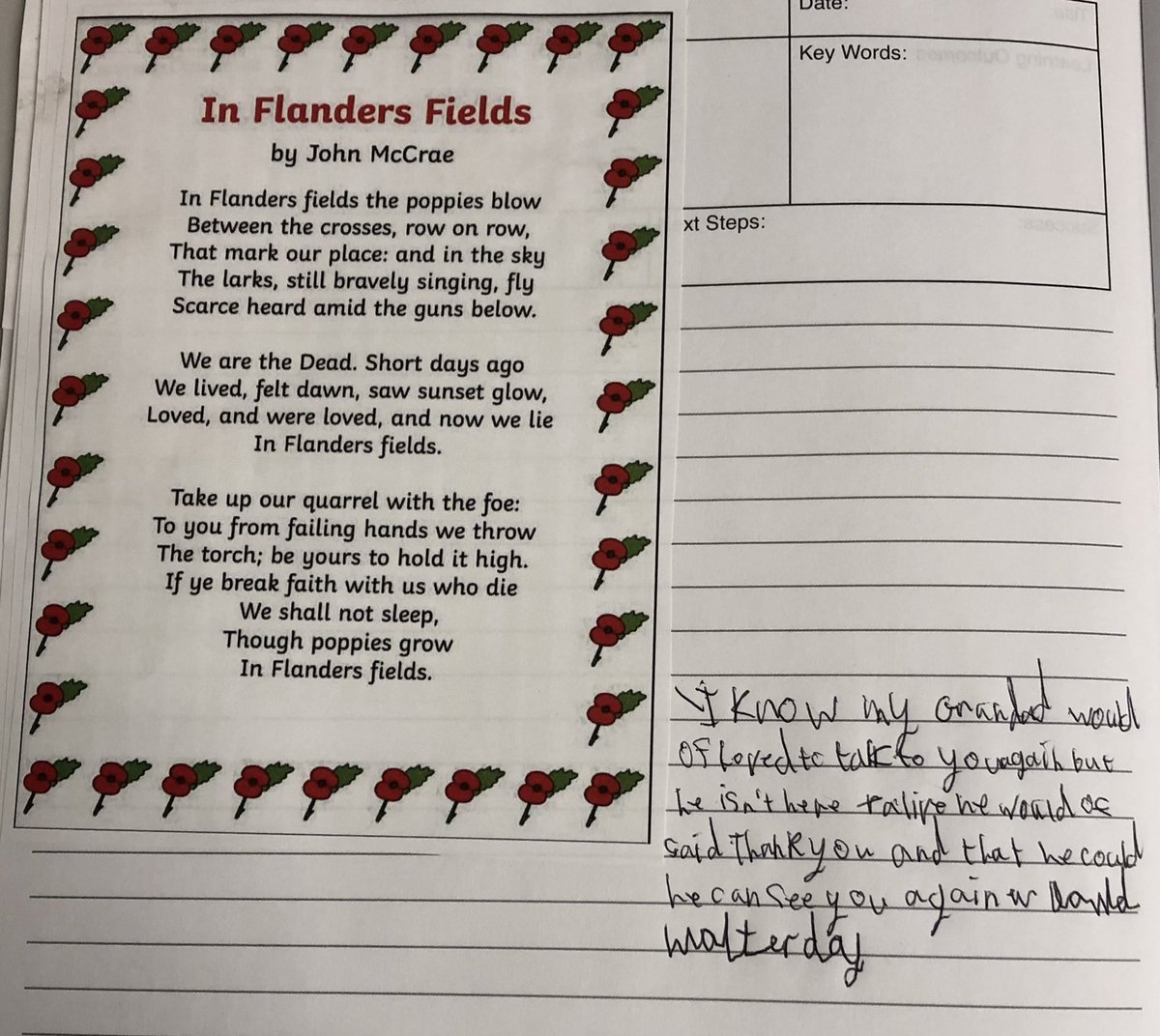 academy_axis's tweet photo. Today the Year 9s were asked to write a message to the fallen soldiers who had died during the First World War. Their messages are heartfelt and wonderful. https://t.co/v0dvSQgVpk