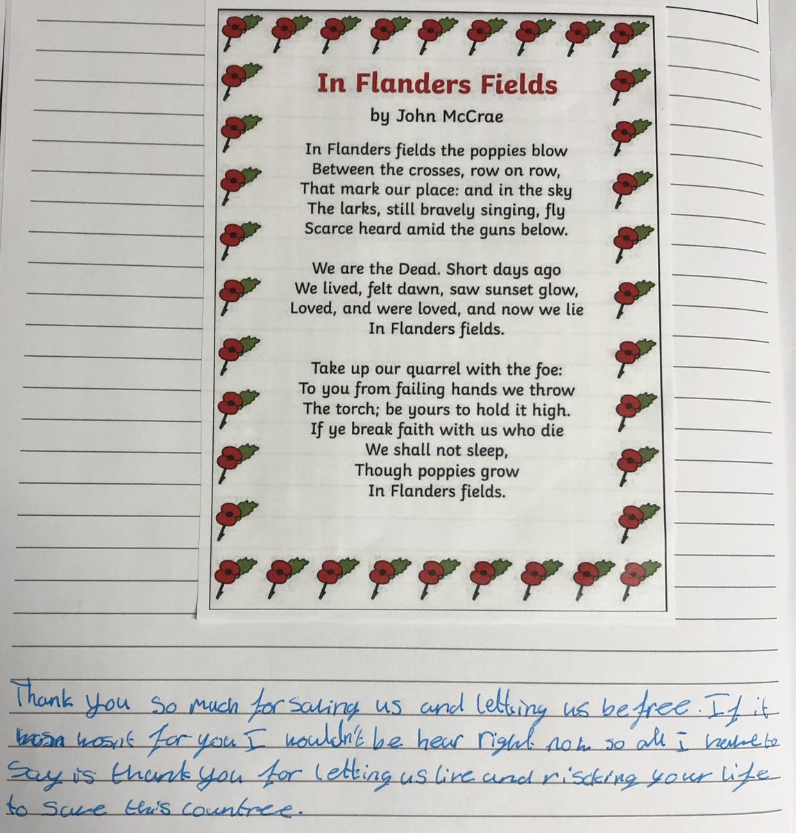 academy_axis's tweet photo. Today the Year 9s were asked to write a message to the fallen soldiers who had died during the First World War. Their messages are heartfelt and wonderful. https://t.co/v0dvSQgVpk