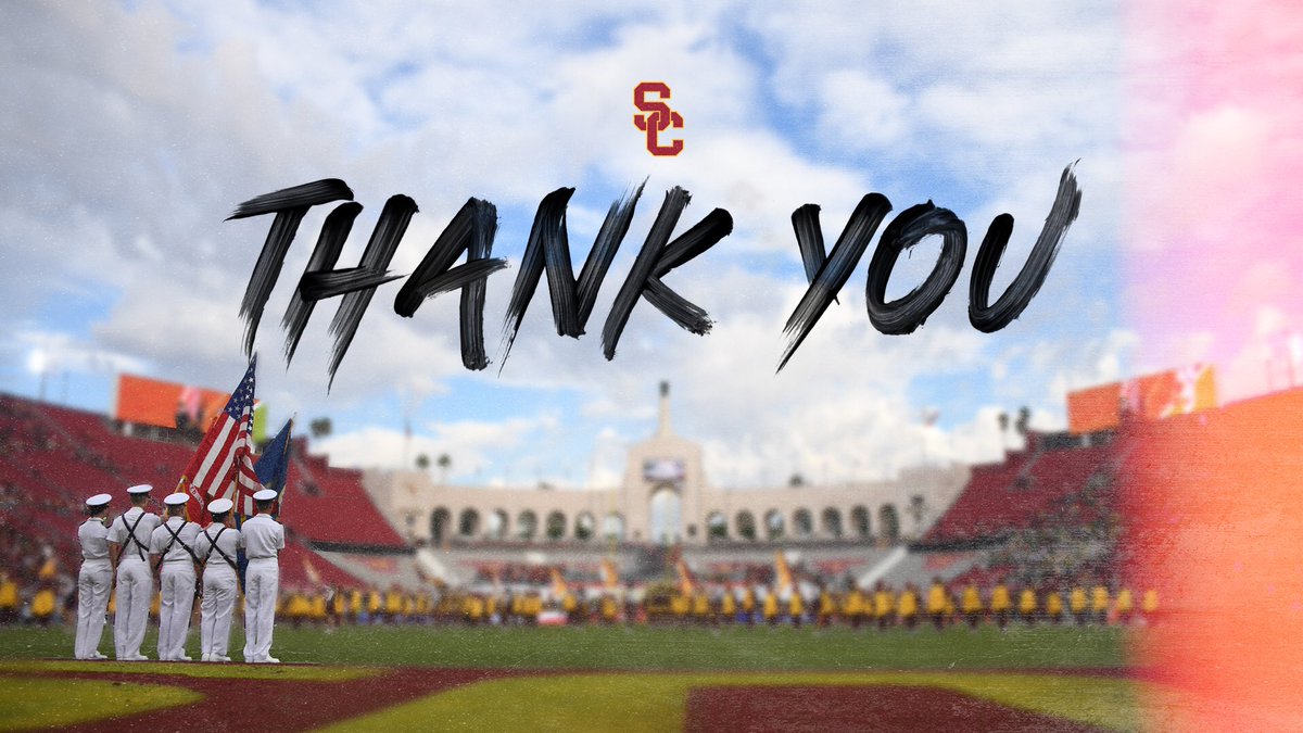 USC_Athletics's tweet photo. On #VeteransDay, we thank all those who have served our country. #FightOn https://t.co/2BnhZl8qW0