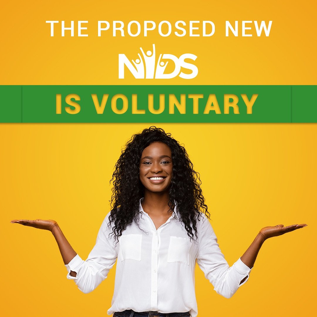 NIRAJamaica's tweet photo. "One Person, One Identity" - vision for the National Identification System (NIDS). The proposed new NIDS is voluntary! 🇯🇲

#NIDSfacts 
#RoadtoNewNIDS 
#Keepinformed #OnePersonOneIdentity https://t.co/cIcX9BqnqR