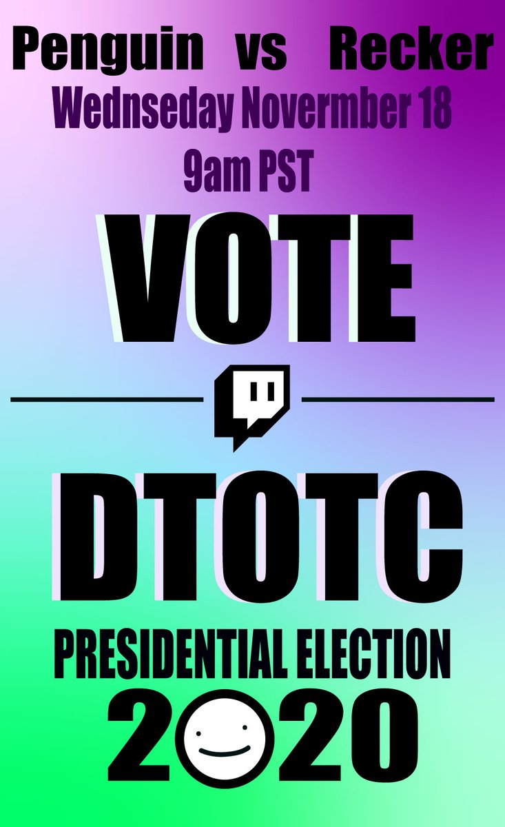 Happycutepengu1's tweet photo. On November 18th, 2020 at 9am PST, the Dream Team Offline Twitch Chat (DTOTC) will be hosting an election to choose a president for the DTOTC. If you are interested and want to tune into this event and vote, just dm me through twitter. #DTOTC #offlinedreamstream #dreamwastaken https://t.co/KbQCOP4SjN