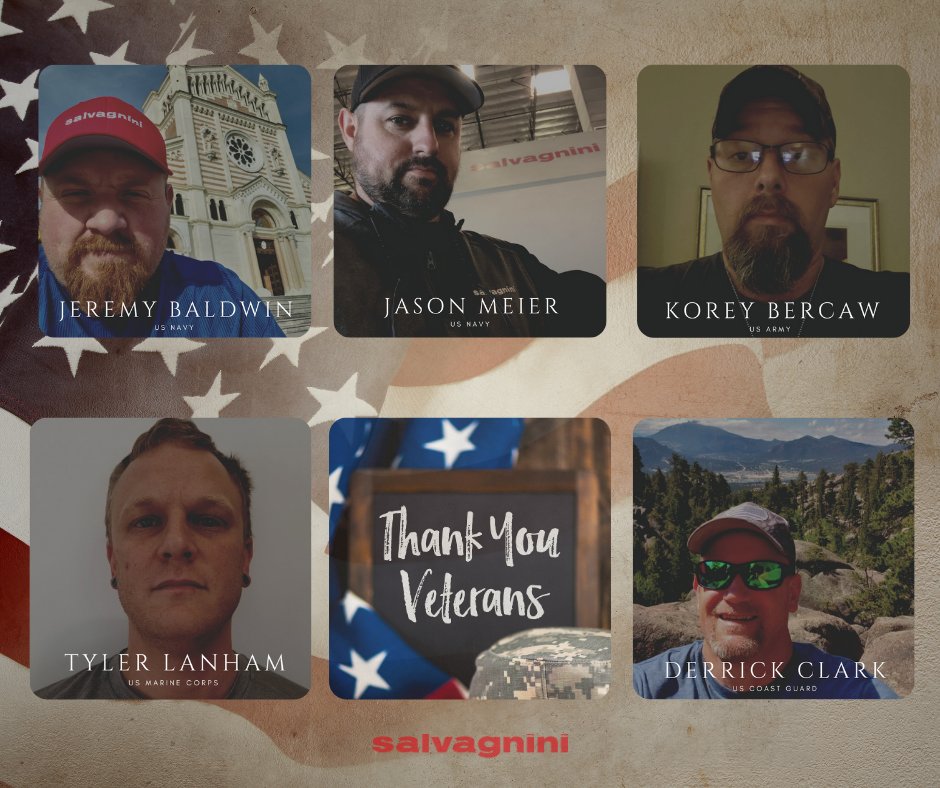 SalvagniniA's tweet photo. We want to send a huge #THANKYOU to all #veterans today. #Ourvets play a major role and impact on our business, and we are beyond grateful.
From 2 to 20 years served, we recognize our staff members who served this country and help our company succeed daily. https://t.co/BIkpBqoPKE