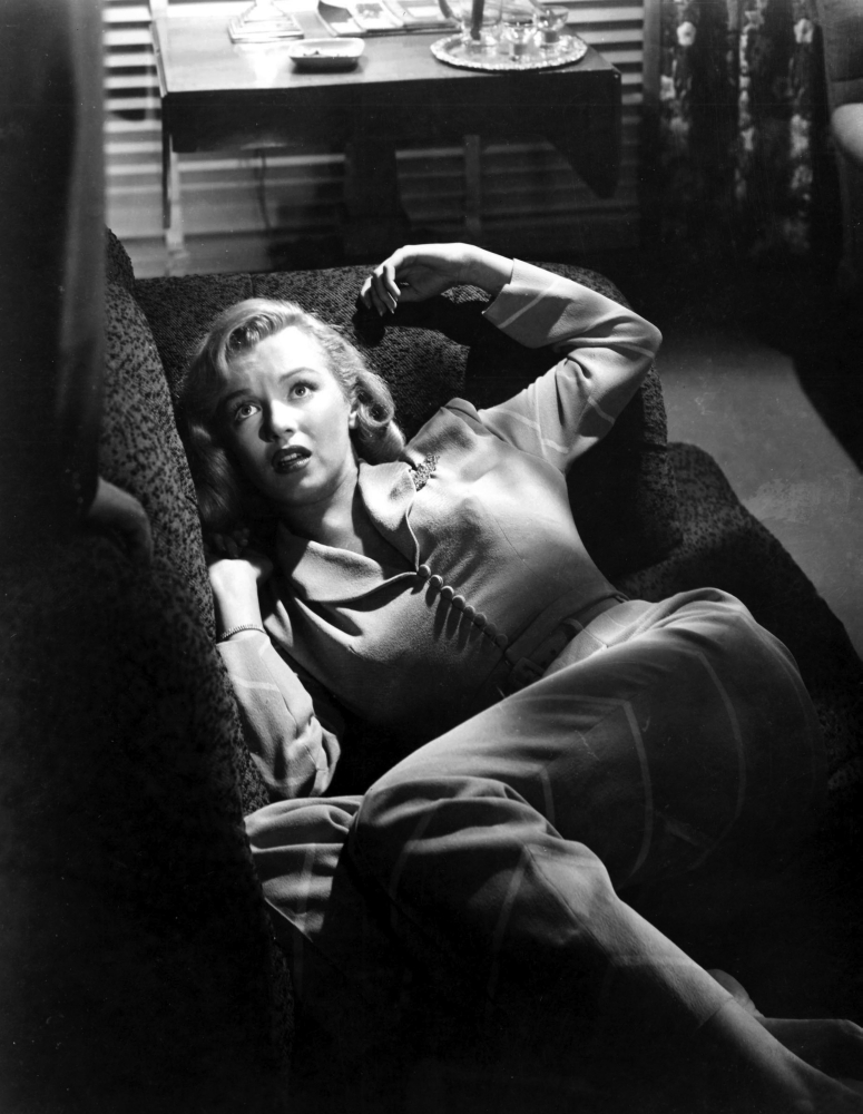 Angela Phinlay, THE ASPHALT JUNGLEThe role of Angela in The Asphalt Jungle is a relatively small one, especially among such a stacked ensemble cast. Though she does play a role in the plot, she could have faded into the background, had Monroe not had such a presence.  #noirvember