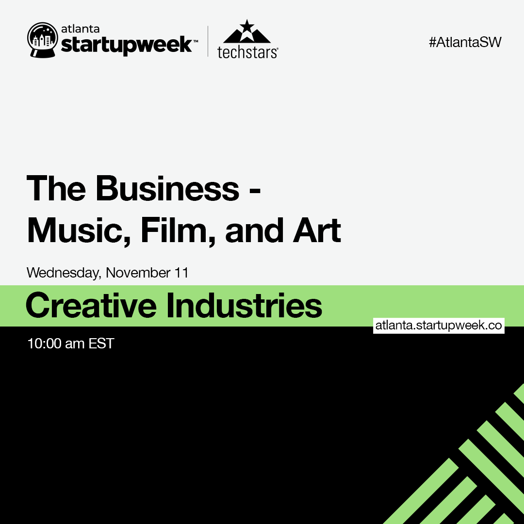 startupweekatl's tweet photo. Thank you to @Tony_Brown_9_ii , CJ Faison, and Evan Greene for a fantastic discussion on how startups and creative individuals are disrupting the arts! https://t.co/GfTmJdn9kU