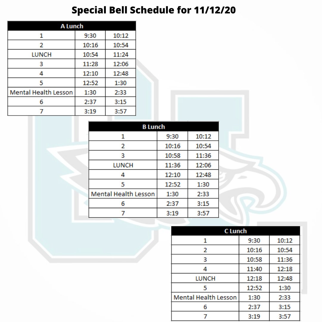 CornerLake_OCPS's tweet image. We will be following a special bell schedule tomorrow, November 12th.  Students will be dismissed at 3:57, but the bell schedule during the day is different. #LaunchED #CornerLake