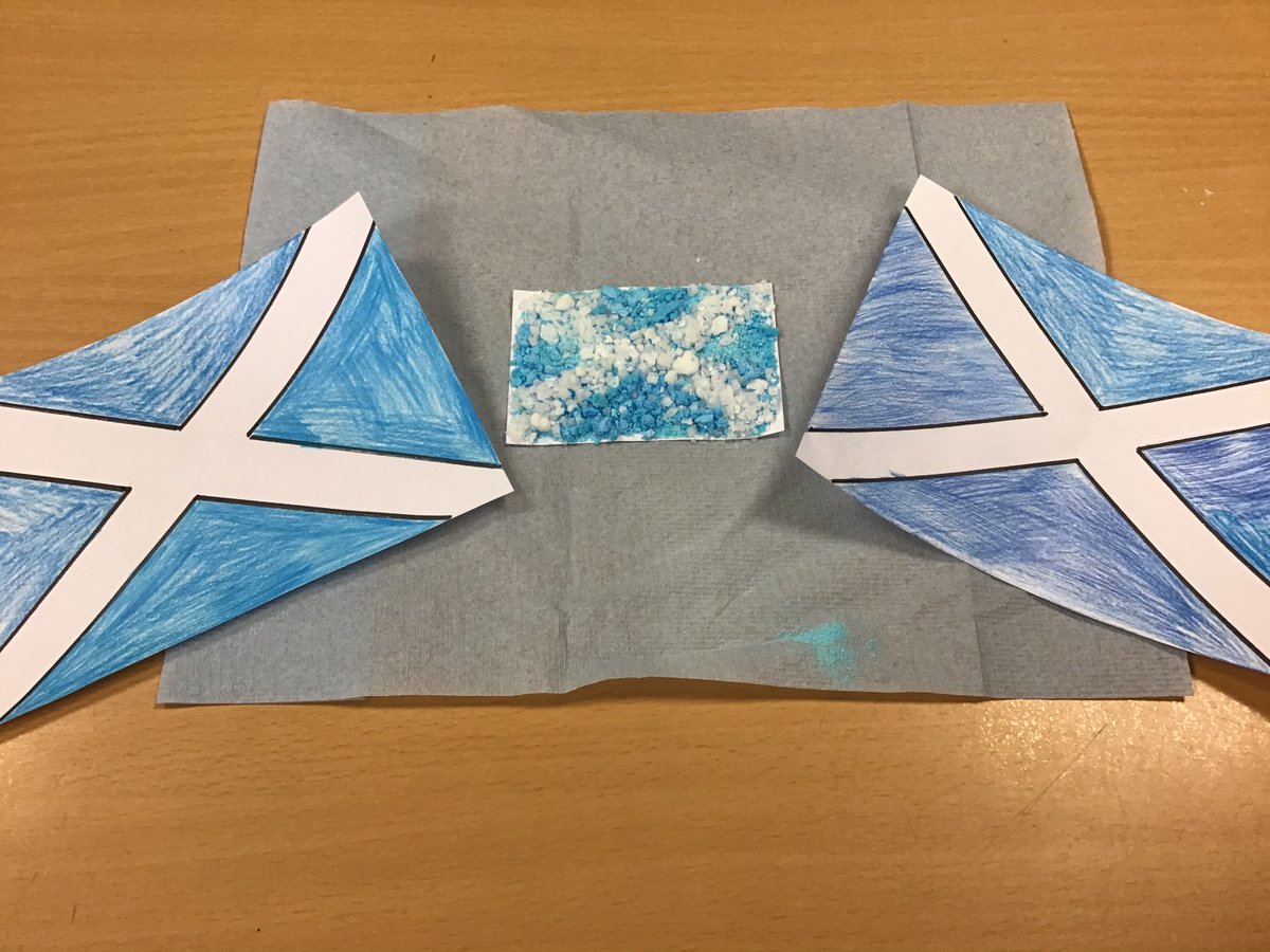 castlemilk_high's tweet photo. S1 ’Salt’ires using filtration and evaporation experiments! #scottishsaltire #supportingscotland #CHSScience #scotlandvserbia #nearlystandrewsday https://t.co/8QqMyKxV4X