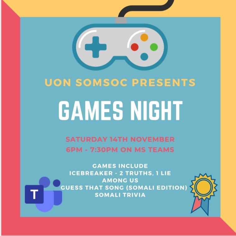UonSomSoc's tweet image. HELLO EVERYONE!!

We are back and this time we have a ❗️£15 JUST EAT VOUCHER ❗️up for grabs. 

Join us ❗️THIS SATURDAY ❗️for SOMSOC’s annual games night! It’ll be a blast and we can’t wait to get to know you all better and have fun whilst doing so. Link will be released soon🤩