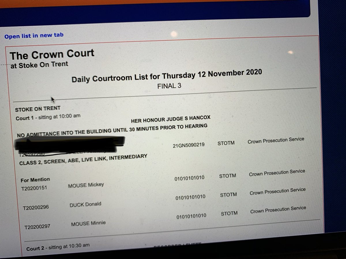What’s going on at  #stoke  #crowncourt tomorrow?!   #listing  @TheCriminalBar Is it someone’s last day?!