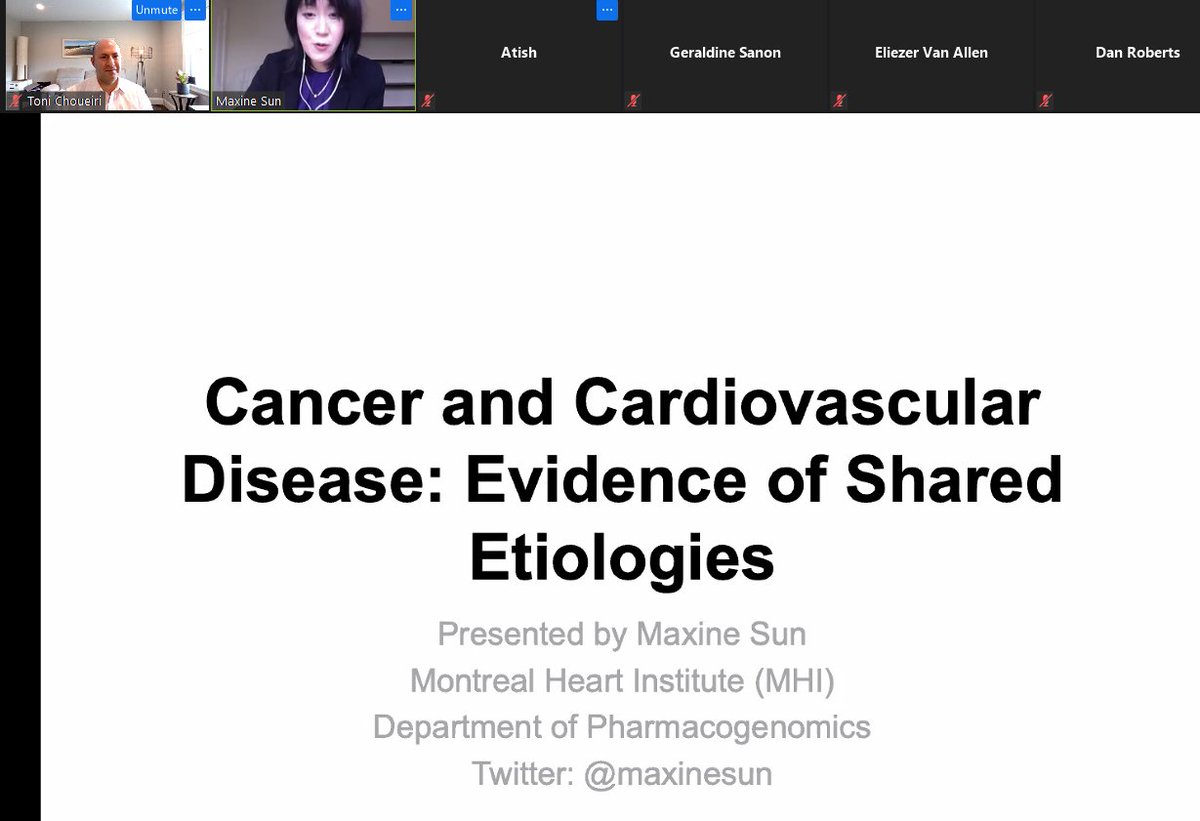 DrChoueiri's tweet photo. What a pleasure to host our friend and collaborator Dr. Maxine Sun @maxinesun from @ICMtl for our #GUseminars dissecting Cancer & Cardiovascular disease and their common theme: Inflammation! #LankCenter https://t.co/4w3s3nzKv3