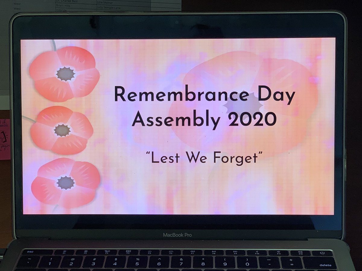 VEWhdsb's tweet photo. Well today we had our first live virtual assembly. It was not perfect, but we did it!  It was important to take this opportunity to come together to recognize and honour our veterans and heroes. @HaltonDSB #RemembranceDay2020 #lestweforget #learningneverstops #virtualwesters https://t.co/fxsjJztJ4Z