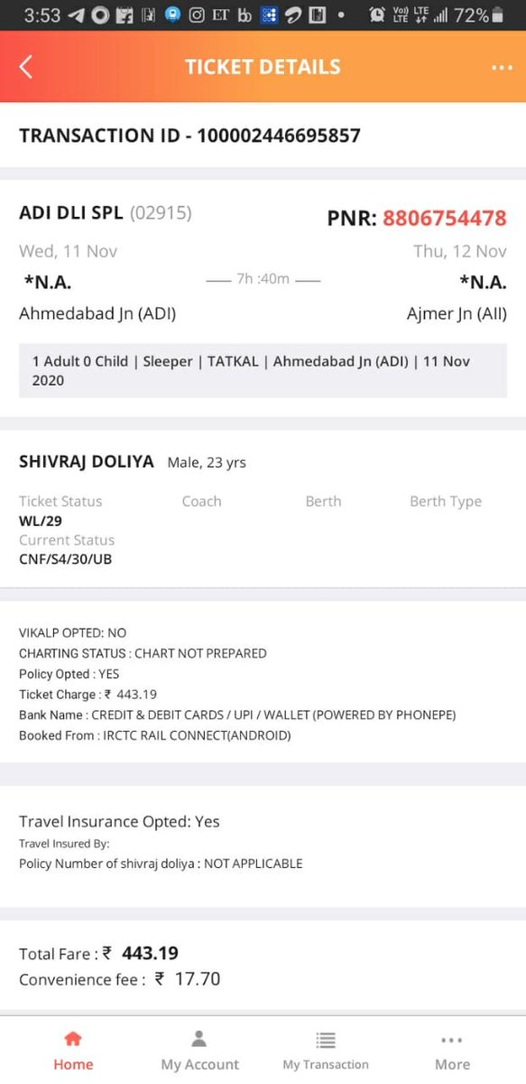 Urgent सर कृपया जल्दी मदद कीजिये, ये यात्री अभी ट्रेन में हैं इन्हें कुछ दिक्कत हो गयी है टिकट सम्बंधी <a href="/RailwaySeva/">RailwaySeva</a> <a href="/RailMinIndia/">Ministry of Railways</a> <a href="/PiyushGoyal/">Piyush Goyal</a> <a href="/DrmAjmer/">DRM AJMER</a> <a href="/drmadiwr/">DRM Ahmedabad</a> मो. 7415191234