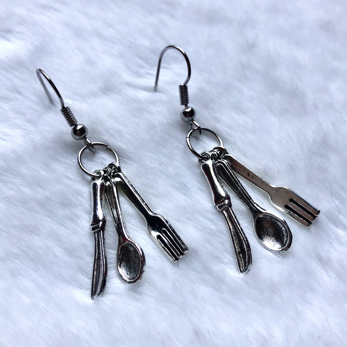 Mini Cutlery Earrings, Fork Knife & Spoon Earrings, Food Jewelry, Funky Earrings, Miniature Earrings, Miniature Jewelry, Gift for Chef, S107 tuppu.net/4acad82a #Earrings #EtsyShop #Jewelry #FreeShipping #Gift #Shopping #Cute #MiniatureEarrings