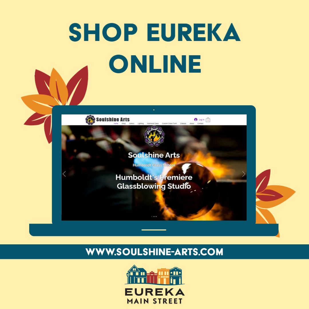 When shopping online, shop local! Amazing blown glass artistry awaits you at soulshine-arts.com
#shopeureka #choosehumboldt #shoplocalonline #supportlocalsafely #showlocallove #eurekamainstreet