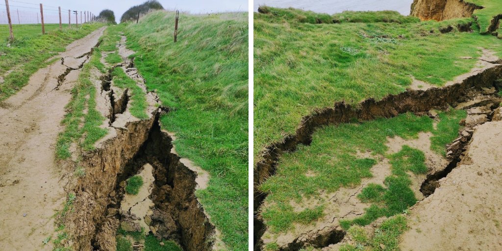A 200m section of the SW Coast Path near #WestBay is now closed due to cracking in the clifftop. The beach below should also be avoided. The adjacent landowner has granted access so the public can follow the coast path on a diversionary route. 
💻 orlo.uk/RxeIS