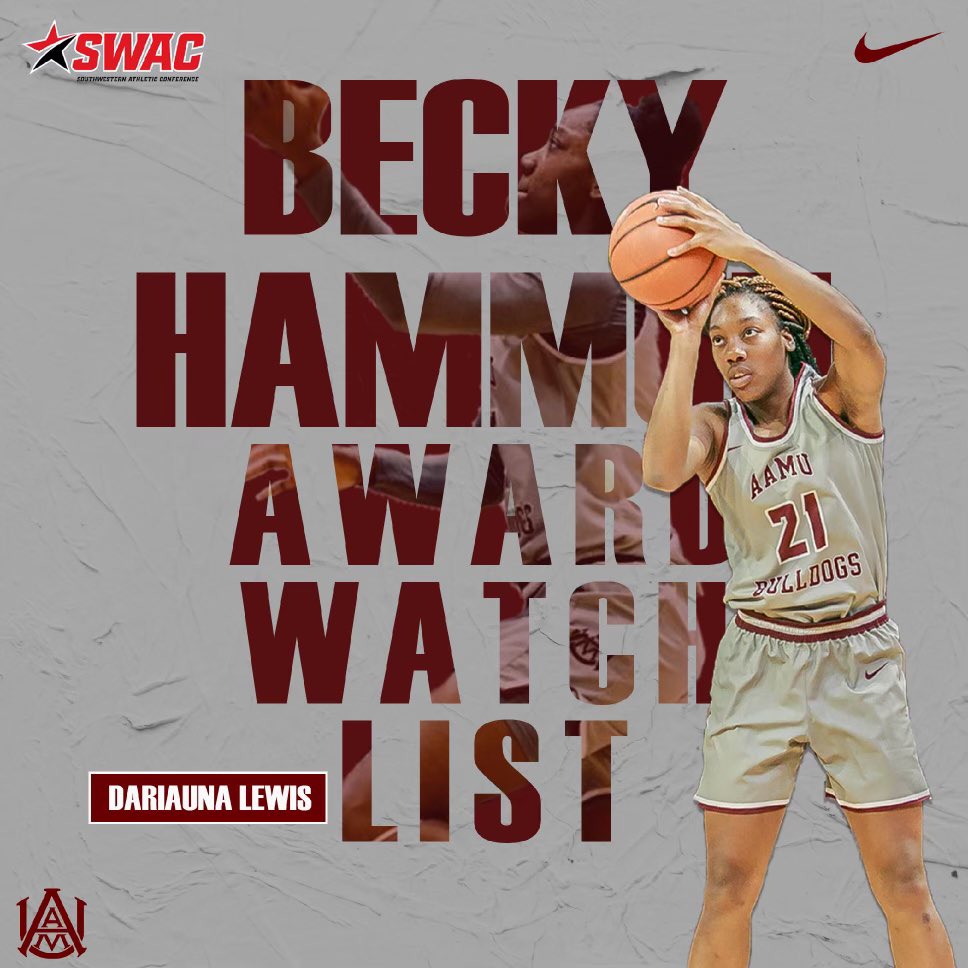 aamuwbb's tweet photo. Congratulations to Dariauna Lewis for making the Becky Hammon Mid-Major Player of the Year Award Preseason Watch List ‼️ https://t.co/8FSdAVosLc