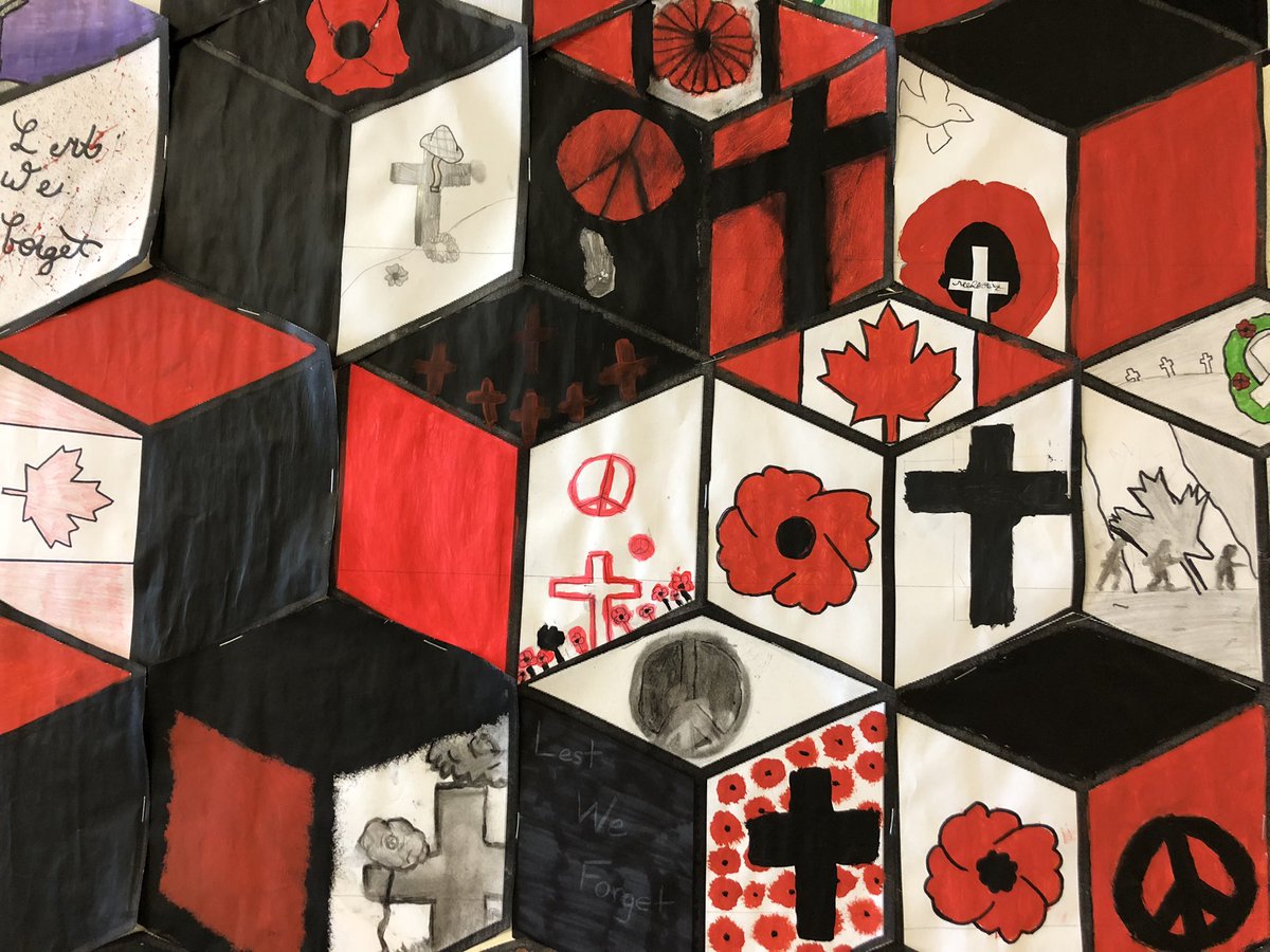 Beautiful art helping us remember our veterans and the sacrifices they made. <a href="/JackMinerJags/">Jack Miner Public School</a> <a href="/gecdsbpro/">GECDSB PR</a>