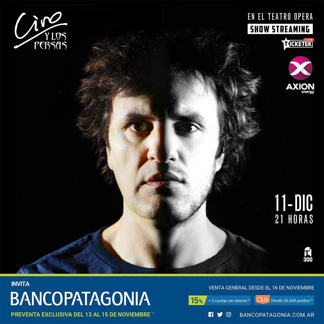 ciroylospersas's tweet photo. ¡STREAMING DESDE EL TEATRO ÓPERA!
11 DE DICIEMBRE A LAS 21 HS, EN TICKETEK LIVE 
ACCESOS A LA VENTA DESDE EL 16/11 https://t.co/ZGtJvV9fda