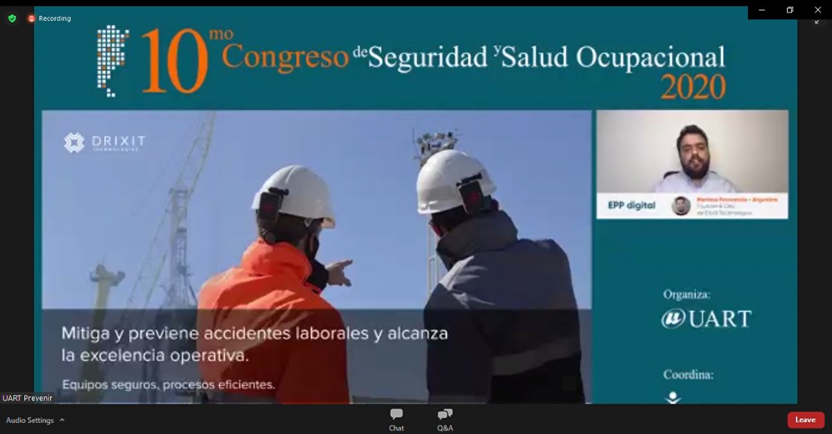 Hoy participamos del 10mo Congreso de Seguridad y Salud Ocupacional, #Prevenir2020.

Sabemos que todavía hay muchas oportunidades de sumar #tecnología para mejorar los procesos y dar más #seguridad a los equipos. ¡Gracias <a href="/UARTprevenir/">Programa Prevenir</a> por el espacio para aportar nuestra visión!