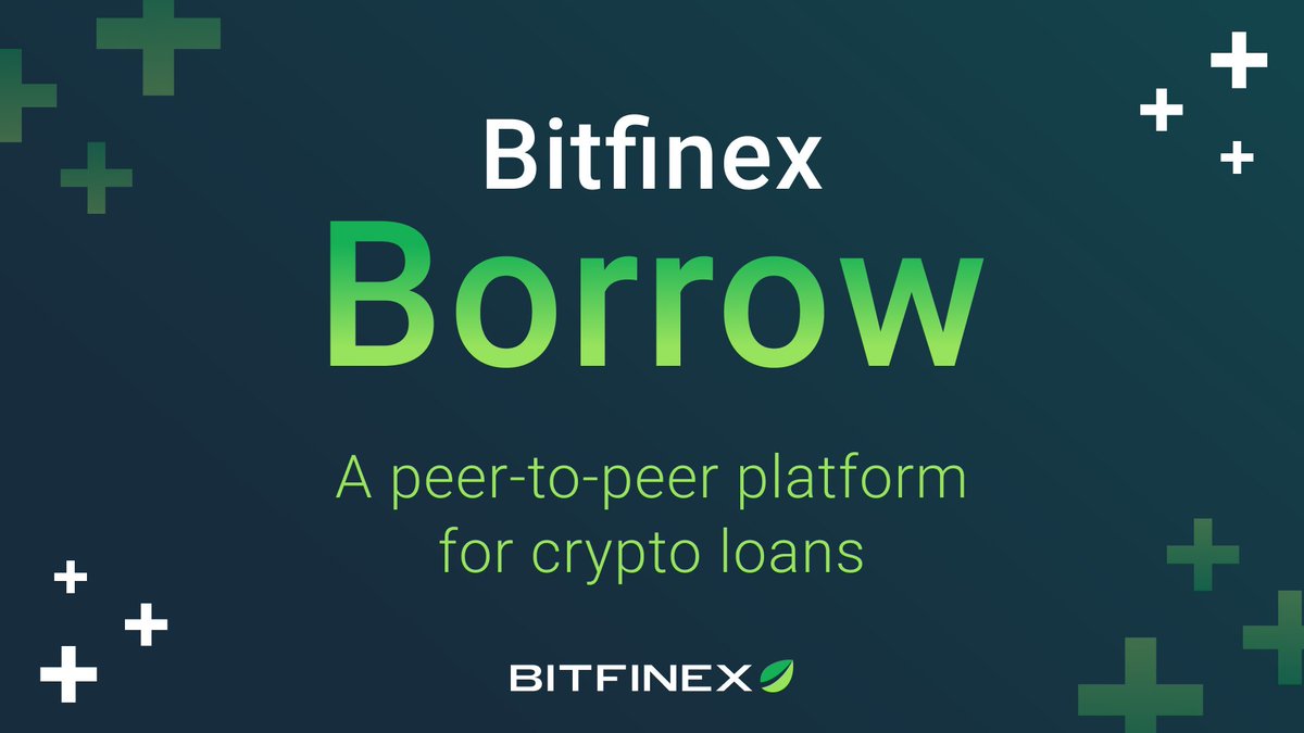 bitfinex's tweet image. 💥Bitfinex Borrow, a peer-to-peer platform for crypto loans has arrived💥

Get a loan in:
💰Tether (USDt) or
💰 US Dollars (USD)

Become verified and discover what Bitfinex Borrow has to offer, find out more ⬇️
bitfinex.com/posts/555