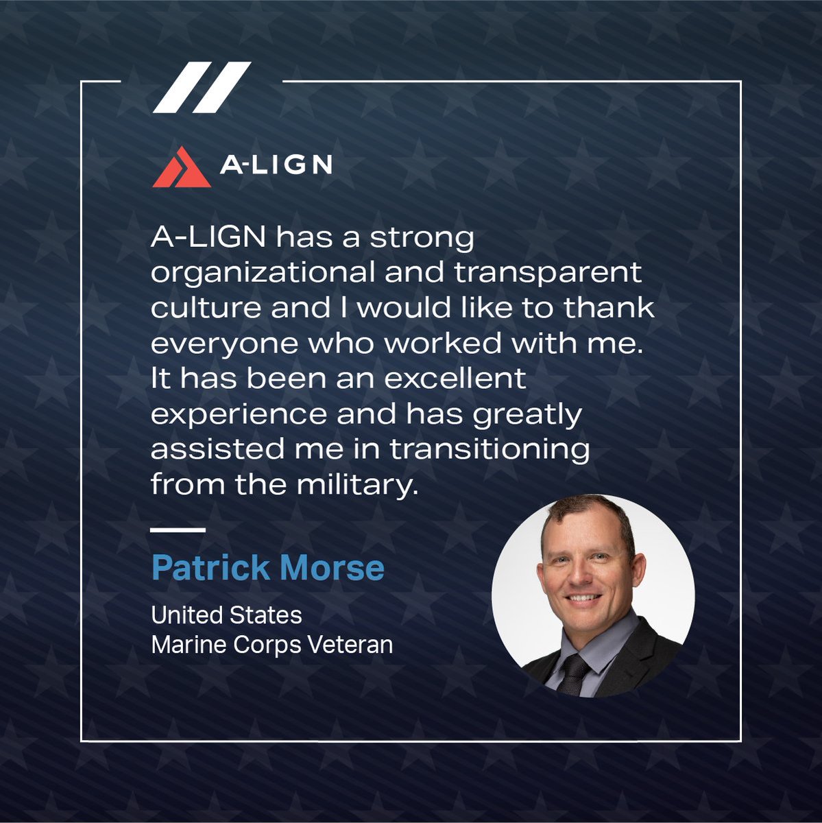 aligncompliance's tweet photo. A-LIGN honors and celebrates its @hiringourheroes fellows this #VeteransDay and thanks all who have served and continue to serve our country! Read more about the contributions of A-LIGN’s veterans and their experience in our corporate fellowship program. https://t.co/CJey9xvgH6 https://t.co/UbaoEjNb45