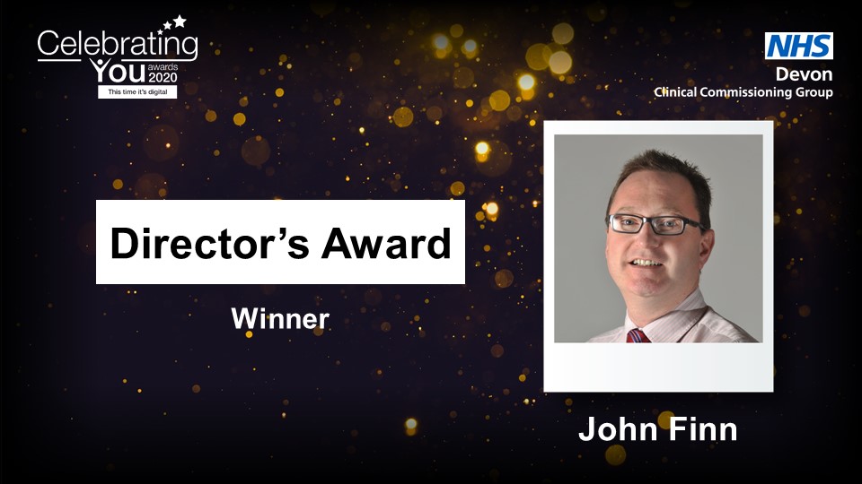 NHSDevon's tweet photo. And the winner of the In-Hospital Commissioning Director's Award is John Finn 👏

Congratulations!

#CelebratingYou #ThisTimeItsDigital #WorkingTogetherForDevon https://t.co/4frHR8nkQl