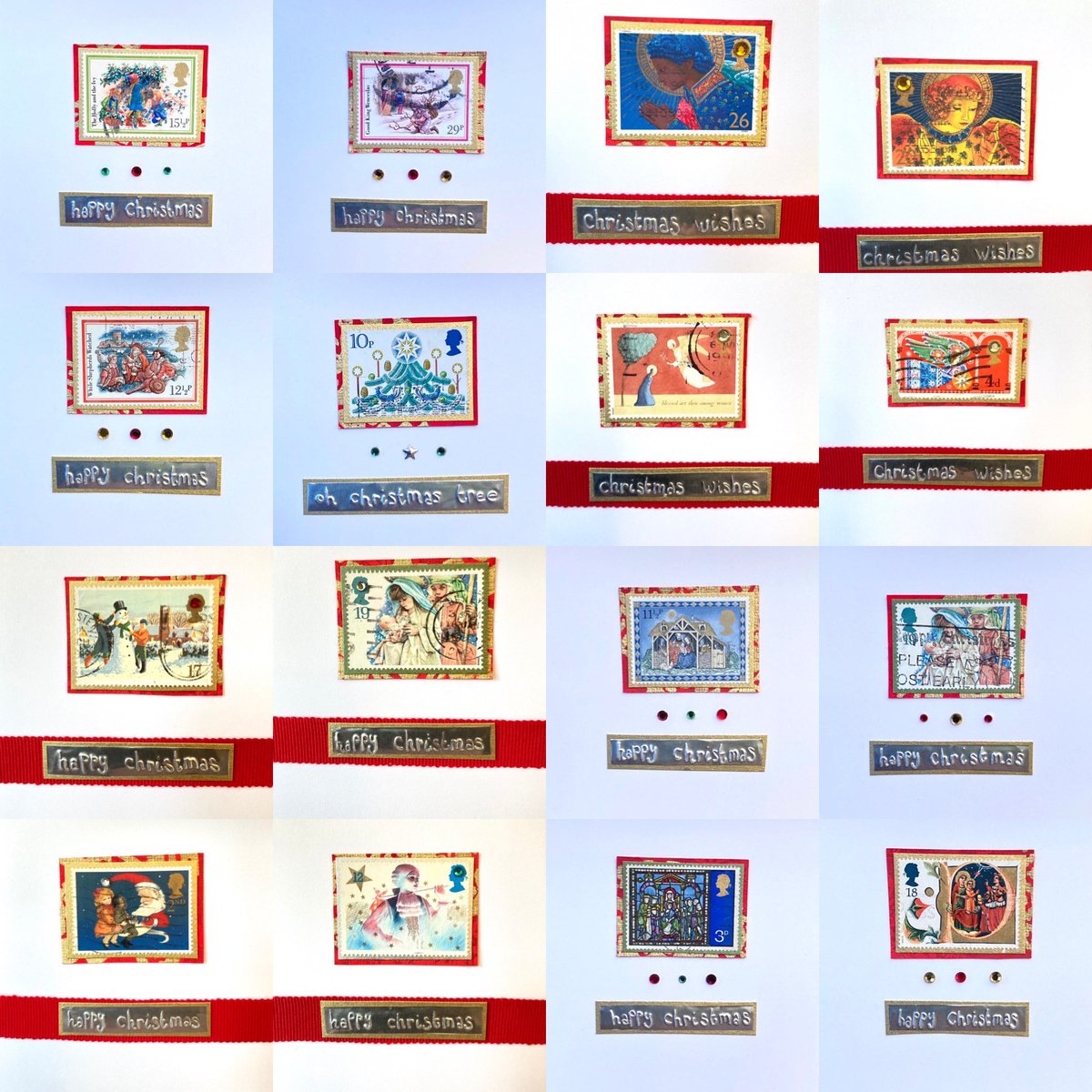michelleadench's tweet photo. Added some new stock to Etsy as my last batch of handmade Christmas cards with vintage Royal Mail stamps sold out really quickly. Sets of four with free UK delivery https://t.co/TAilMojxtb #christmascards #royalmail #vintagestamps #limitedstock https://t.co/y7SOptL6zv