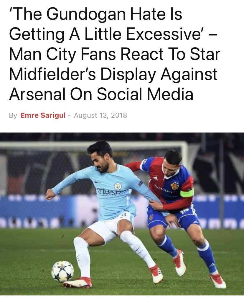 Before Mahrez it was Gundogan, who I think is a good player and played well against Liverpool, but won’t receive any praise for it. City fans have scapegoated him for years.