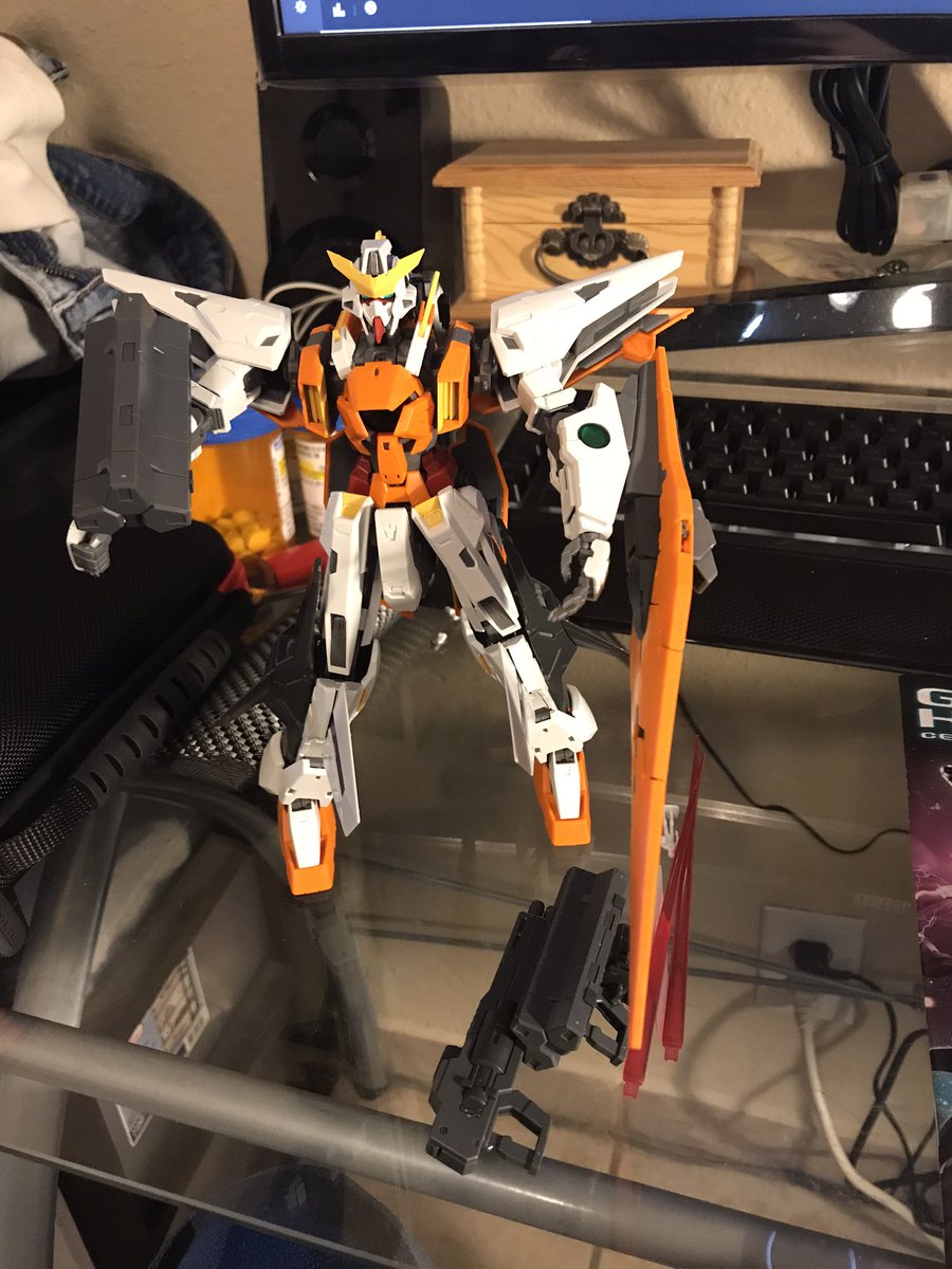 RealMissJazzyJ1's tweet photo. #gunpla Kyrios is done! Short of putting the stickers on him this bad boy took 7 hours total to build and I had a blast! @_Use_Less hope you enjoy it! Next up will be the Tallgeese! Stream starting soon for that! https://t.co/ya87GY6WsT