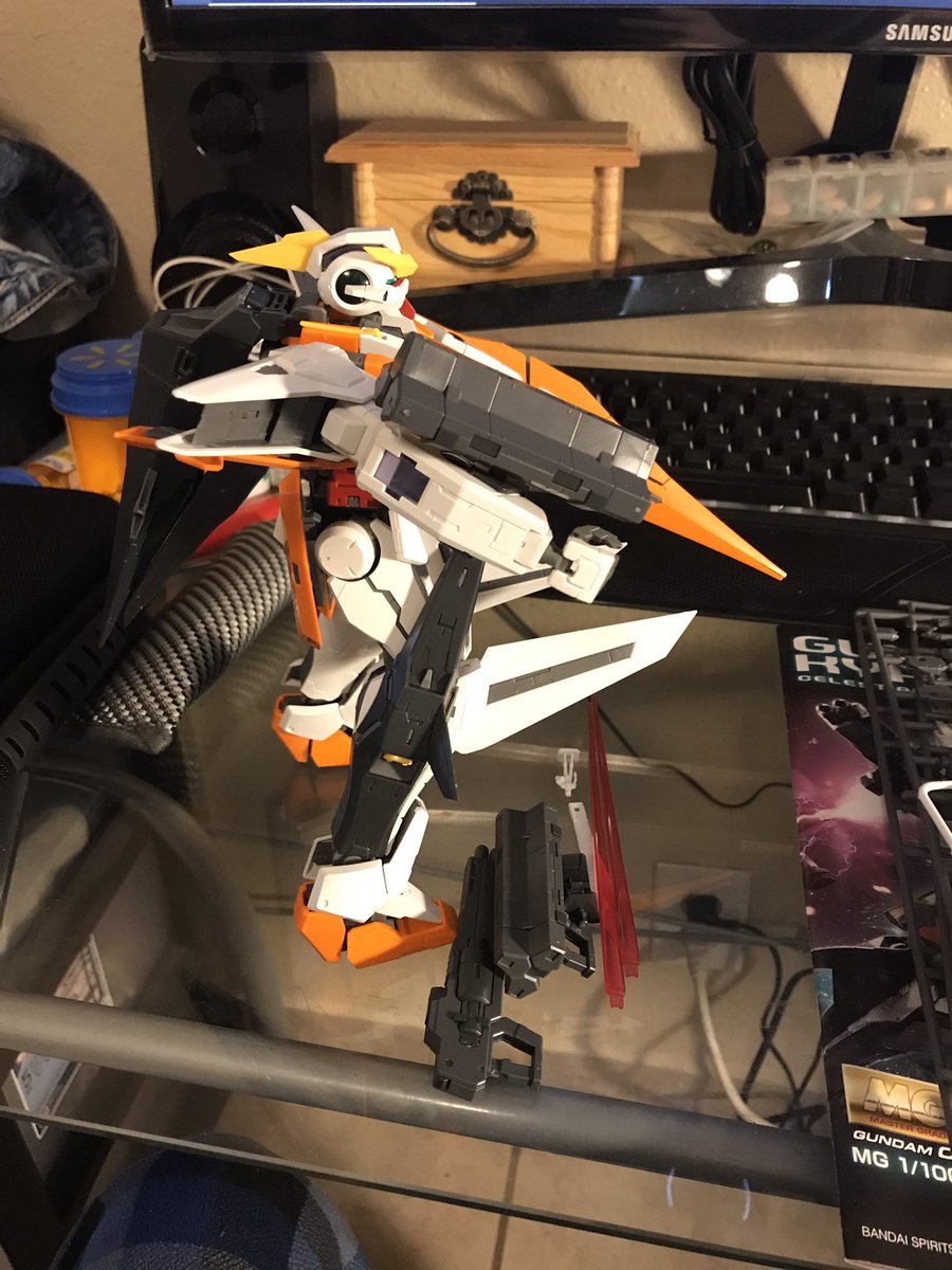 RealMissJazzyJ1's tweet photo. #gunpla Kyrios is done! Short of putting the stickers on him this bad boy took 7 hours total to build and I had a blast! @_Use_Less hope you enjoy it! Next up will be the Tallgeese! Stream starting soon for that! https://t.co/ya87GY6WsT