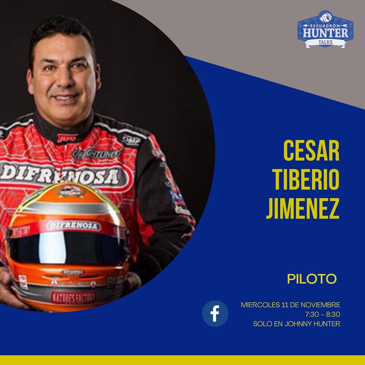 ¡Cazadore!🏹
No se pierdan hoy en punto de las 7:30 de la tarde nuestra #HunterTalks con el Piloto Cesar Tiberio Jiménez 🏁🏁

WE ARE...

@RuahZona 
<a href="/RegionMtyMJC/">Regionalito</a>