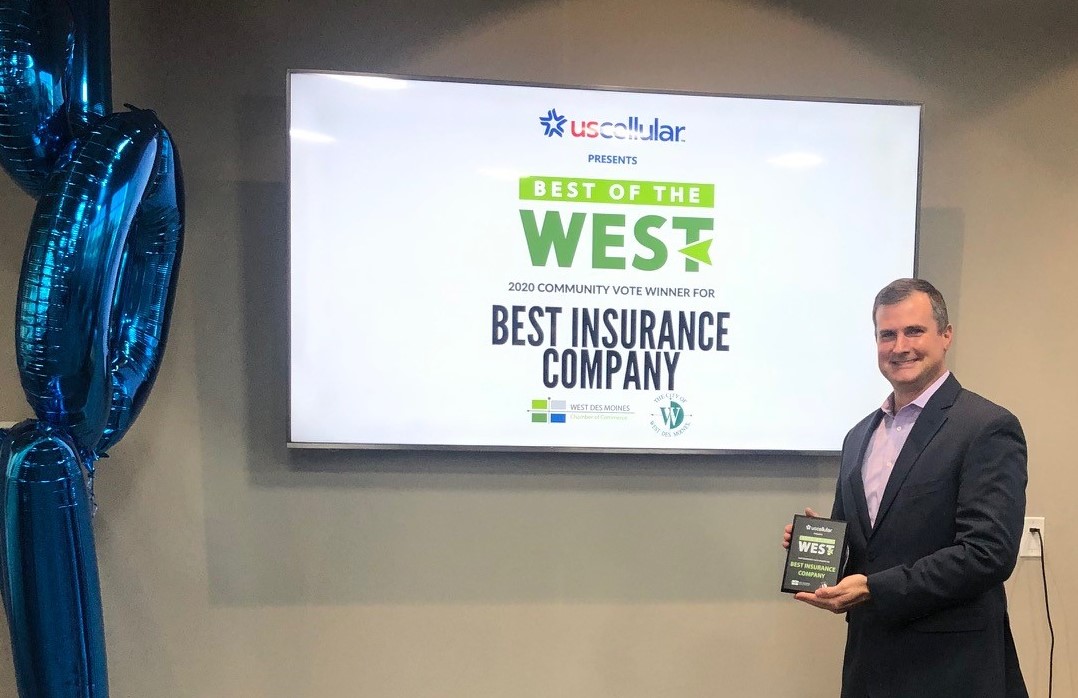 ncmic's tweet photo. Our community voted us Best Insurance Company! Thanks to CIO Dave Baccile for representing us so well, and to the @WDMCHAMBER and @cityofwdm for presenting the Best of the West Awards. #NCMIC #WTCOOO https://t.co/cQESiptKrI