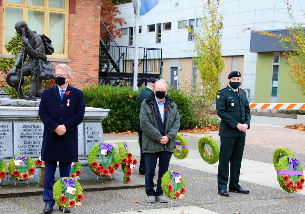CityofSurrey's tweet photo. In honour of Remembrance Day, our Mayor & Council were pleased to represent the City at invite-only ceremonies. Mayor McCallum attended the Legion's ceremony in Cloverdale, while Councillor Guerra attended a ceremony hosted by the Whalley Legion. #LestWeForget #RememberInPlace https://t.co/4DeNV30JOp