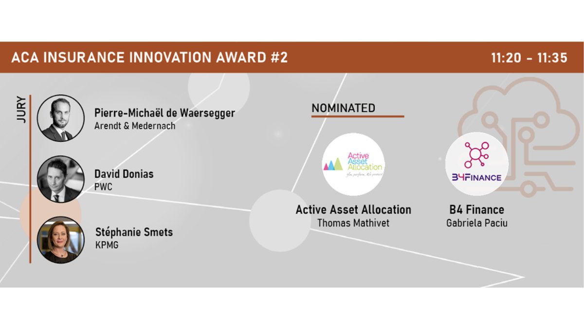 Luxembourg House of Financial Technology (@the_lhoft) on Twitter photo ACA Insurance Days 2020: #Insurance – The World After
This second session of <a href="/ACAluxembourg/">ACA Luxembourg</a>'s Insurance Innovation Awards takes place today at 11:20, with #LHoFT members <a href="/ActivAssetAlloc/">Active Asset Allocation</a> & <a href="/_B4finance/">B4Finance</a>!
See the agenda:
👉 acainsuranceday.lu/page-4251
#Fintech #Insurtech #AI #Finserv ACA Insurance Days 2020: #Insurance – The World After
This second session of <a href="/ACAluxembourg/">ACA Luxembourg</a>'s Insurance Innovation Awards takes place today at 11:20, with #LHoFT members <a href="/ActivAssetAlloc/">Active Asset Allocation</a> & <a href="/_B4finance/">B4Finance</a>!
See the agenda:
👉 acainsuranceday.lu/page-4251
#Fintech #Insurtech #AI #Finserv